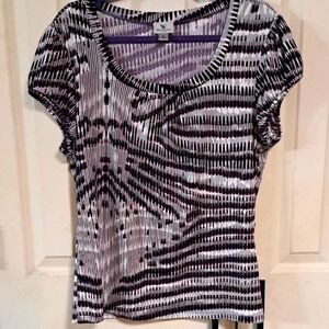 Worthington Black and White Short Sleeve Top